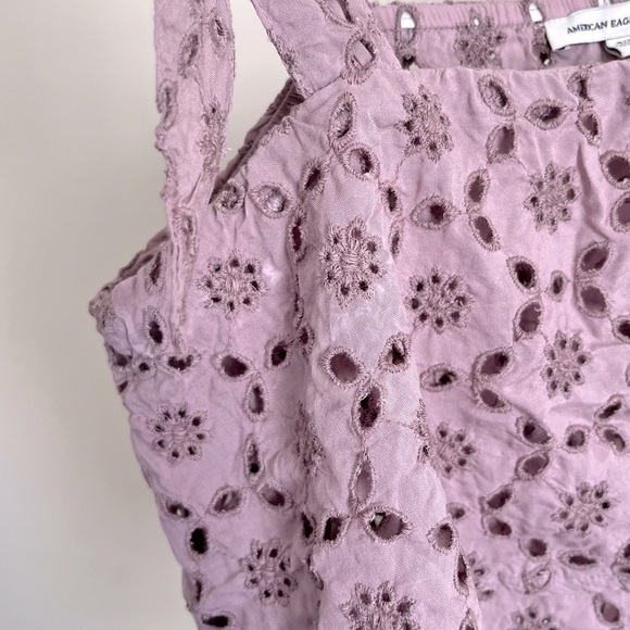 American Eagle Outfitters Eyelet Ruffle Tie Tank Top - Picture 9 of 12
